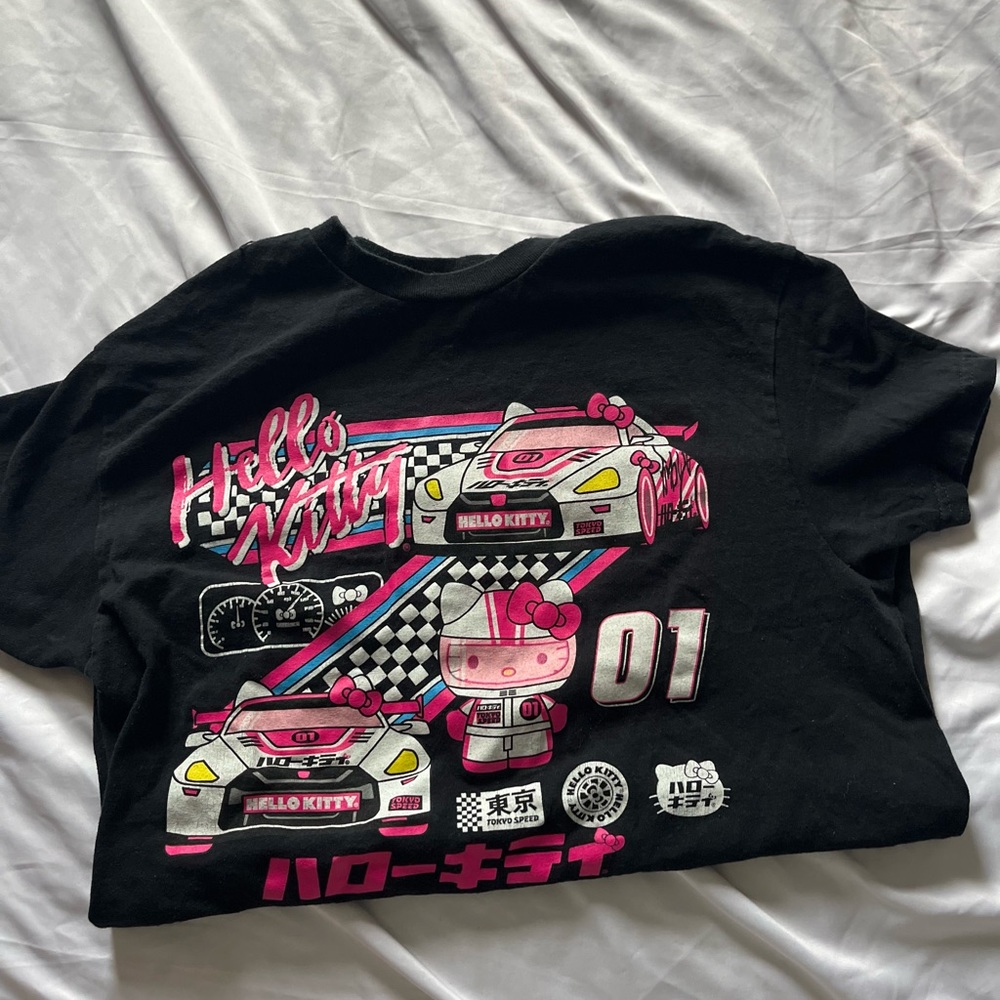 Black and pink graphic tee, Hello Kitty/Sanrio, Medium